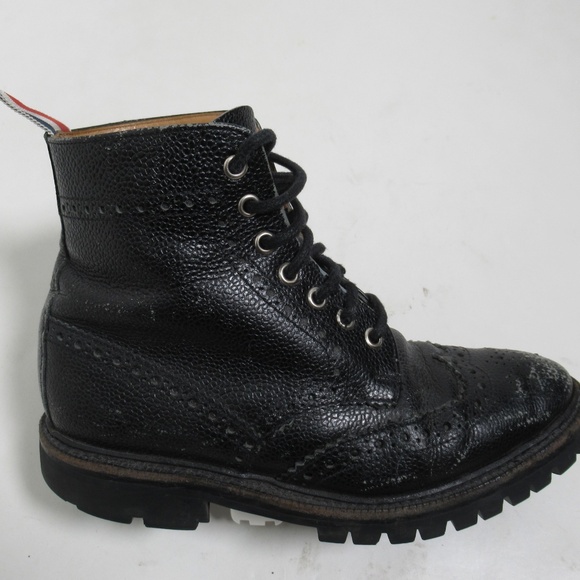 Thom Browne Men's Classic Wingtip Boot Black Size 6 US / 5 UK / 39 EU - Picture 1 of 12